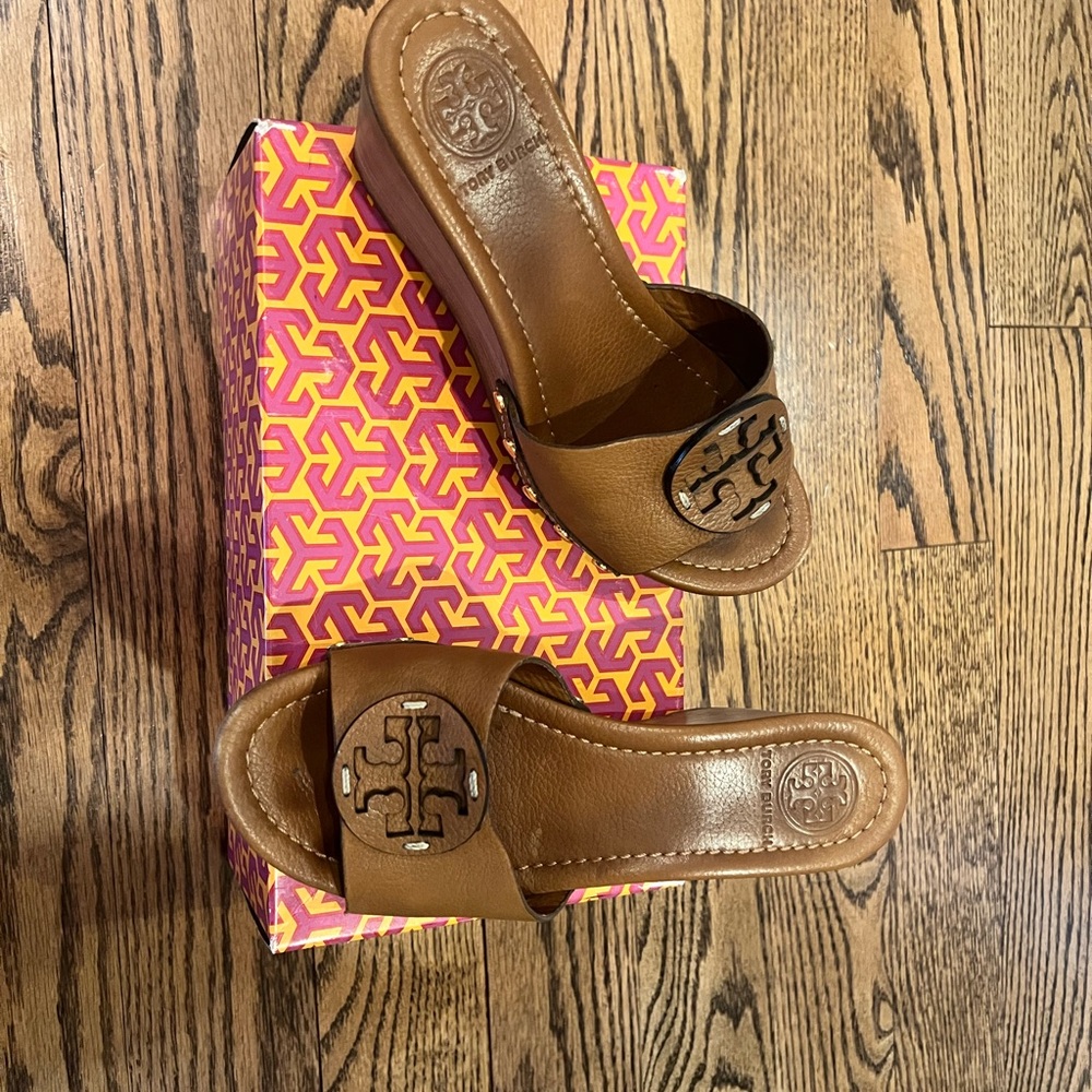 Tory Burch Brown Slide Sandals